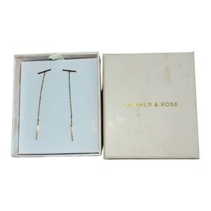 summer & rose Gold Threader Bar Drop Earrings